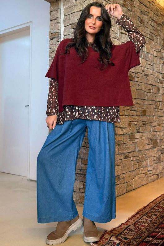 Bobby Mesh Layering Top Terrazzo Spot Chocolate